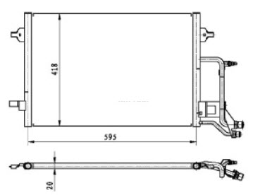 AUDI A4 {+ PASSAT 96- (565x420mm)} КОНДЕНСАТОР КОНДИЦИОНЕРА 