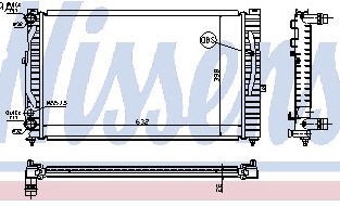 AUDI A4 {AI A6 97-/PASSAT 96-} РАДИАТОР ОХЛАЖДЕНИЯ (NISSENS) (AVA) 
