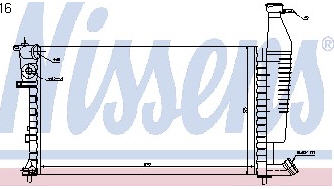 BERLINGO {+PARTNER 98-} РАДИАТОР ОХЛАЖДЕНИЯ (NISSENS) (NRF) (GERI) 