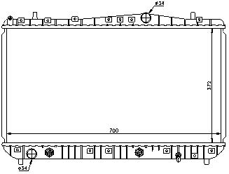 CHEVROLET LACETTI РАДИАТОР ОХЛАЖДЕНИЯ (NISSENS) (AVA)