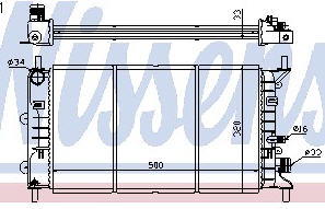 FORD ESCORT РАДИАТОР ОХЛАЖДЕНИЯ (NISSENS) (AVA)