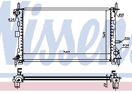 FORD FOCUS 1 РАДИАТОР ОХЛАЖДЕНИЯ (NISSENS) (AVA)