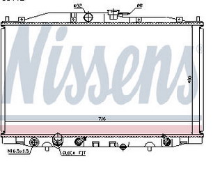 HONDA ACCORD {375x716mm} РАДИАТОР ОХЛАЖДЕНИЯ AT 2 (NRF) (NISSENS)