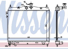 HYUNDAI GETZ {372 x 495 mm} РАДИАТОР ОХЛАЖДЕНИЯ (NISSENS) (NRF) (GERI)