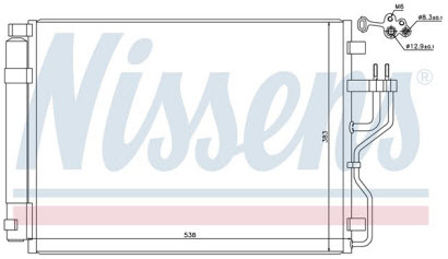 IX35 {SPORTAGE 10-} КОНДЕНСАТОР КОНДИЦ (NISSENS) (см.каталог) ДИЗЕЛЬ