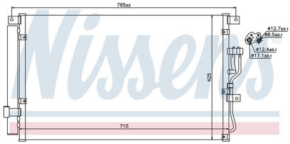 IX55 КОНДЕНСАТОР КОНДИЦИОНЕРА 3.8 (бензин) (NISSENS) 