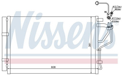 CEED {i30 12-} КОНДЕНСАТОР КОНДИЦИОНЕРА (NISSENS) 