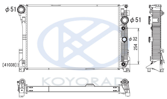 MERCEDES W204 РАДИАТОР ОХЛАЖДЕНИЯ (KOYO)