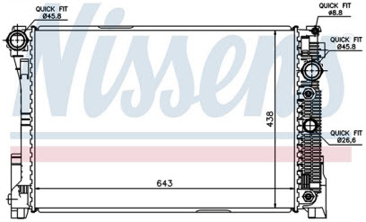 W204 {W212 09-/GLK 08-/W218 CLS 10-} РАДИАТОР ОХЛАЖДЕН (см.каталог) (NISSENS)