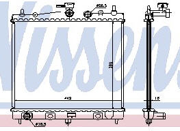 NISSAN NOTE РАДИАТОР ОХЛАЖДЕНИЯ MT 1.2 1.4 (NRF) (GERI) (NISSENS)