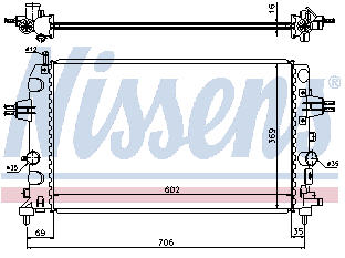 OPEL ASTRA H РАДИАТОР ОХЛАЖДЕНИЯ (NISSENS) (AVA)