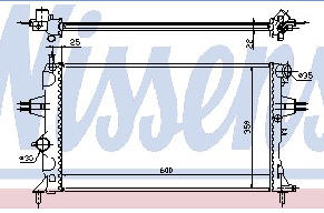 OPEL ZAFIRA A РАДИАТОР ОХЛАЖДЕНИЯ (NISSENS) (AVA)