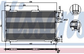 PEUGEOT 206 КОНДЕНСАТОР КОНДИЦИОНЕРА (NISSENS) (AVA)