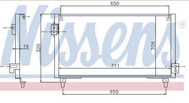 SUBARU IMPREZA {711x326mm} КОНДЕНСАТОР КОНДИЦИОНЕРА (NISSENS) (NRF) (GERI)