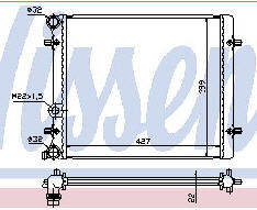 OCTAVIA {VW BORA 98-/GOLF IV 97-/SE TOLEDO 99-} РАДИАТОР ОХЛАЖДЕНИЯ (NISSENS) (AVA) 