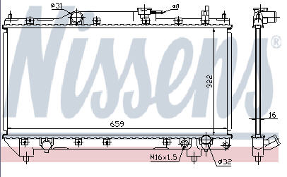 TOYOTA AVENSIS РАДИАТОР ОХЛАЖДЕНИЯ MT 2 (NISSENS) (AVA)