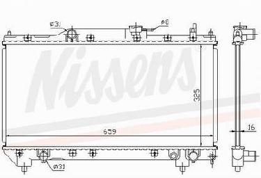 TOYOTA AVENSIS РАДИАТОР ОХЛАЖДЕНИЯ MT 1.6 1.8 (NISSENS) (AVA)