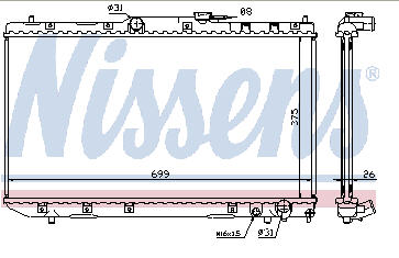 TOYOTA AVENSIS РАДИАТОР ОХЛАЖДЕНИЯ MT (NISSENS) (NRF) (дизель)