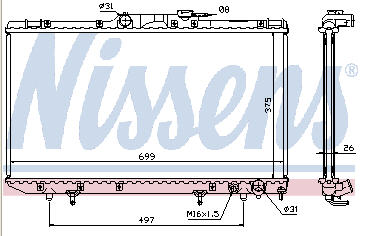TOYOTA CARINA E РАДИАТОР ОХЛАЖДЕНИЯ (дизель) (NISSENS) (AVA)