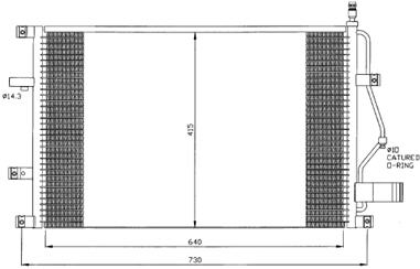 S80 {+(S70/V70/C70/XC70/S60 00- )} КОНДЕНСАТОР КОНДИЦИОНЕРА БЕЗ ОСУШИТ. (NISSENS) (AVA) 