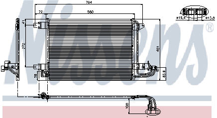 GOLF {+ AU A3 03-/ SD OCTAVIA 04-} КОНДЕНСАТОР КОНДИЦИОНЕРА (NISSENS) (AVA) 