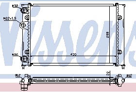 GOLF {VENTO} РАДИАТОР ОХЛАЖДЕНИЯ 1.4 MT (NISSENS) (AVA) 