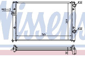 VOLKSWAGEN PASSAT B4 РАДИАТОР ОХЛАЖДЕНИЯ (NISSENS) (AVA)