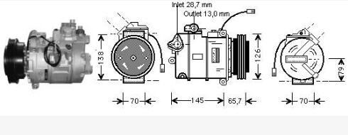 AUDI A4 {A6 97-/Passat 1.9tdi 00-/Super B 02-} КОМПРЕССОР КОНДИЦИОНЕРА  (AVA)