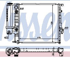 E36 '90-92 {E30 88-91} РАДИАТОР ОХЛАЖДЕНИЯ (NISSENS) (NRF) (GERI) (см.каталог)