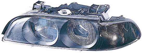 E39 {HB3/HB4} ФАРА ЛЕВАЯ (DEPO) ЛИНЗОВАНАЯ С РЕГ.МОТОР УК.ПОВОР БЕЛ