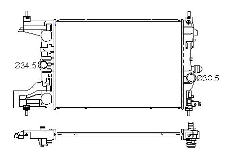 CRUZE {(1.6  113л.с./1,8 / ASTRA 09- 1.6 AT без конд.} РАДИАТОР ОХЛАЖДЕНИЯ MT 1.6 1.8