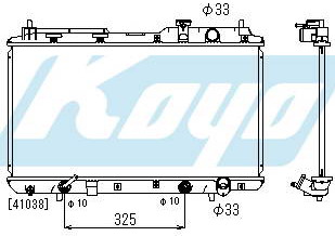 CR-V РАДИАТОР ОХЛАЖДЕНИЯ AT 2 (1 ряд) АЛЮМИН (KOYO)