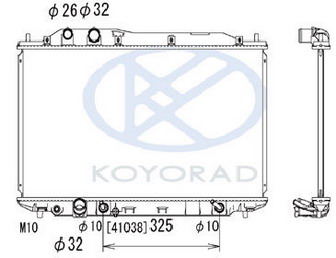 CIVIC {375x695 мм} РАДИАТОР ОХЛАЖДЕНИЯ (СЕДАН) (ХЭТЧБЭК) AT (KOYO)