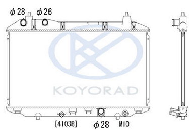 CIVIC {325x635 мм} РАДИАТОР ОХЛАЖДЕНИЯ (СЕДАН) (ХЭТЧБЭК) 1.4 MT (KOYO)