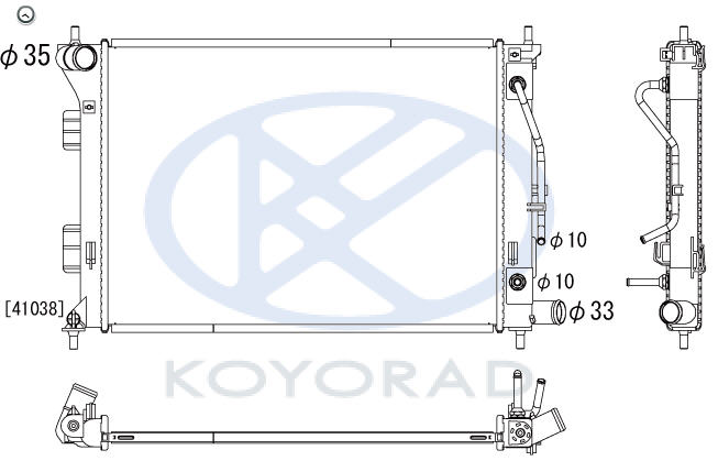 AVANTE {ELANTRA 10- / I30 12-/ KIA CERATO 13-/ SOUL 11-} РАДИАТОР ОХЛАЖДЕНИЯ AT (KOYO)