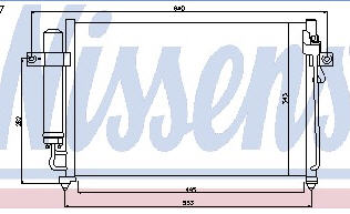 GETZ {535 x 325 mm} КОНДЕНСАТОР КОНДИЦИОНЕРА MT (NISSENS) (AVA) 