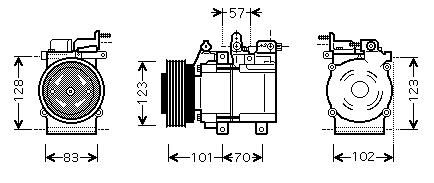 TUCSON {HCC) (Sportage 04-} КОМПРЕССОР КОНДИЦИОНЕРА 2.7 (бензин)  (AVA)