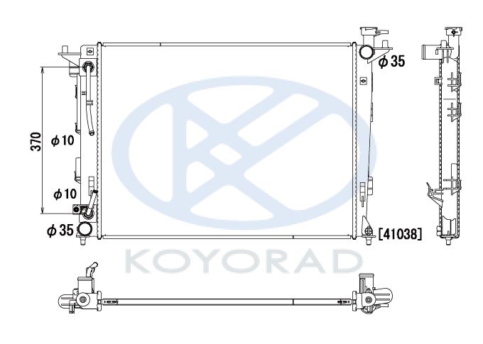 IX35 {KIA SPORTAGE 10- (mot. G4KD)} РАДИАТОР ОХЛАЖДЕНИЯ (бензин) AT (KOYO)