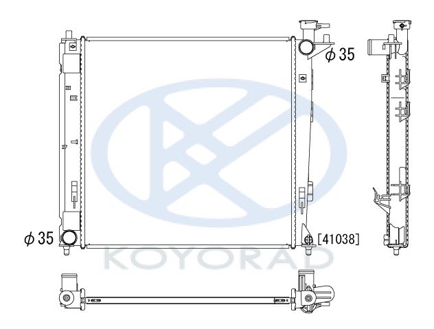 IX35 {KIA SPORTAGE 10-} РАДИАТОР ОХЛАЖДЕНИЯ (дизель) 2 MT (KOYO)