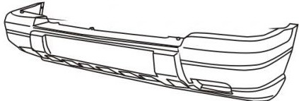 GR CHEROKEE {LAREDO} БАМПЕР ПЕРЕДНИЙ БЕЗ ОТВЕРСТИЙ П/ПРОТИВОТУМ (Тайвань) ГРУНТ
