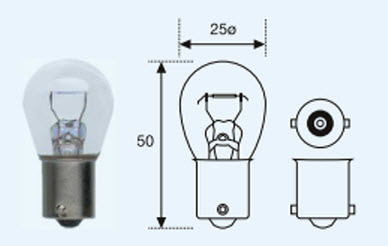 P21W {S25 24V-21W / BA15s} ЛАМПА УПАКОВКА (10 шт) 