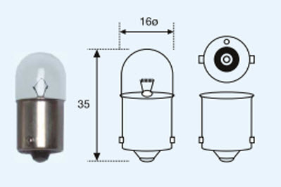 R5W {T16 24V-5W / BA15s} ЛАМПА УПАКОВКА (10 шт) 