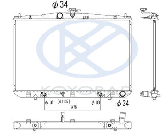 RX270/350/450h {RX350 09-} РАДИАТОР ОХЛАЖДЕНИЯ 3.5 AT (KOYO)