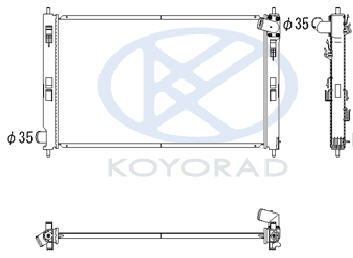 LANCER {Outlander 07-/C-Crosser 07-/4007 07-} РАДИАТОР ОХЛАЖДЕНИЯ кроме 1.5 AT (KOYO)