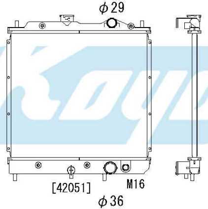 LANCER {COLT} РАДИАТОР ОХЛАЖДЕНИЯ MT 1.3 1.5 (KOYO)