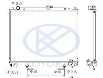 PAJERO {07- (525x695mm)} РАДИАТОР ОХЛАЖДЕНИЯ AT (дизель) TD (KOYO)