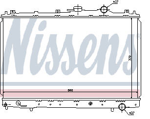 SPACE WAGON {370x660 mm / SPACE RUNNER/RVR} РАДИАТОР ОХЛАЖДЕНИЯ (NISSENS) 