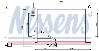 W203 {+W209 02-} КОНДЕНСАТОР КОНДИЦИОНЕРА (NISSENS) (AVA) 