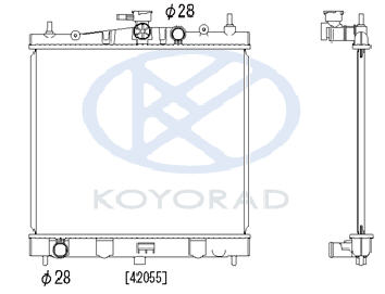 MICRA {NOTE 06-/CLIO 06-} РАДИАТОР ОХЛАЖДЕНИЯ MT 1.2 1.4 (KOYO)