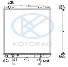 PATFINDER {NAVARA 06-} РАДИАТОР ОХЛАЖДЕНИЯ AT 2.5 (турбодизель) (KOYO)